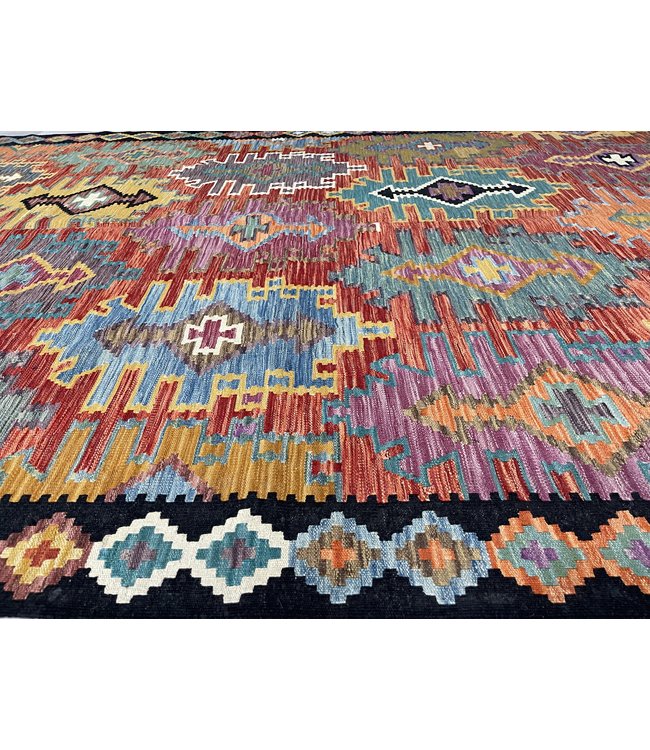 304x204 cm Handmade Afghan Kilim Area Rug Wool Carpet