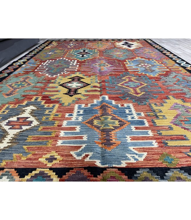 304x204 cm Handgemacht Wolle Kelim Teppich Orientteppich