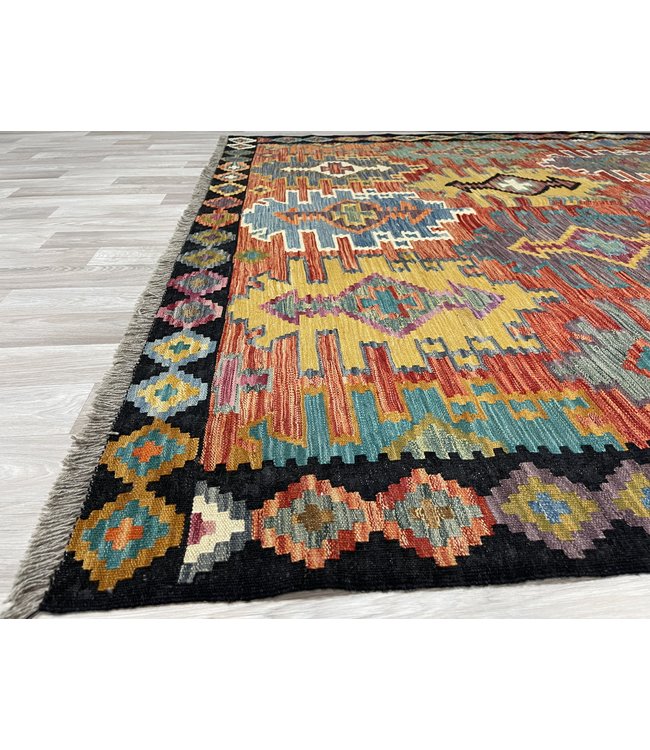 304x204 cm Handmade Afghan Kilim Area Rug Wool Carpet