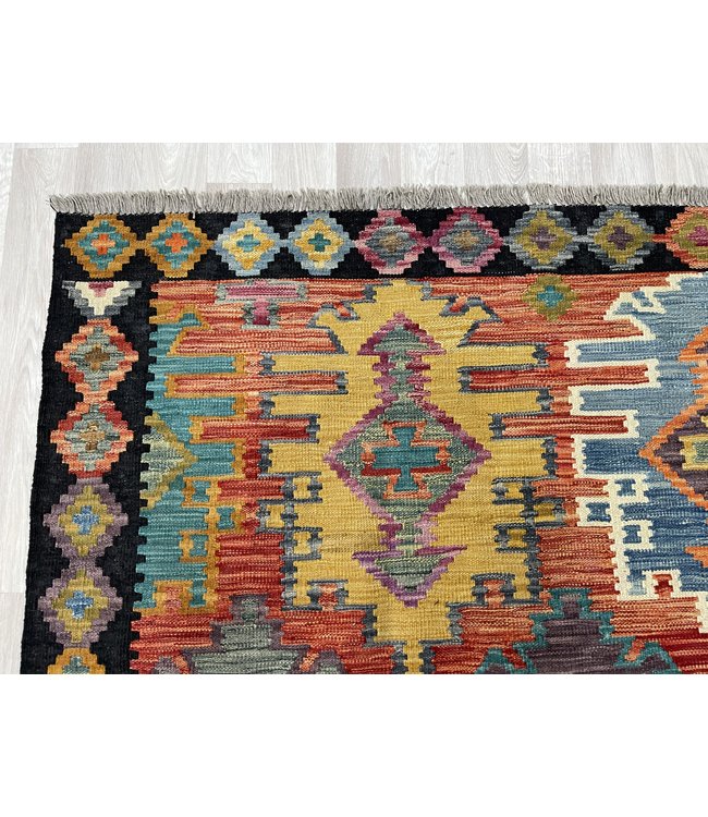304x204 cm Handmade Afghan Kilim Area Rug Wool Carpet