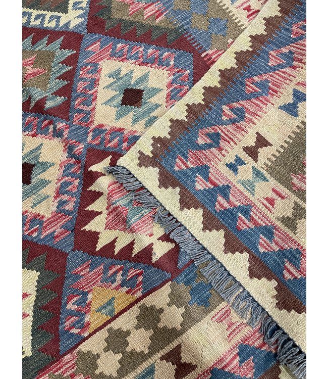 Hand Woven Afghan Wool Kilim Area Rug 200x153 cm