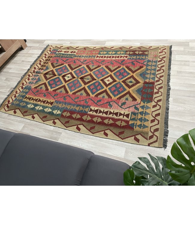 Hand Woven Afghan Wool Kilim Area Rug 200x150 cm
