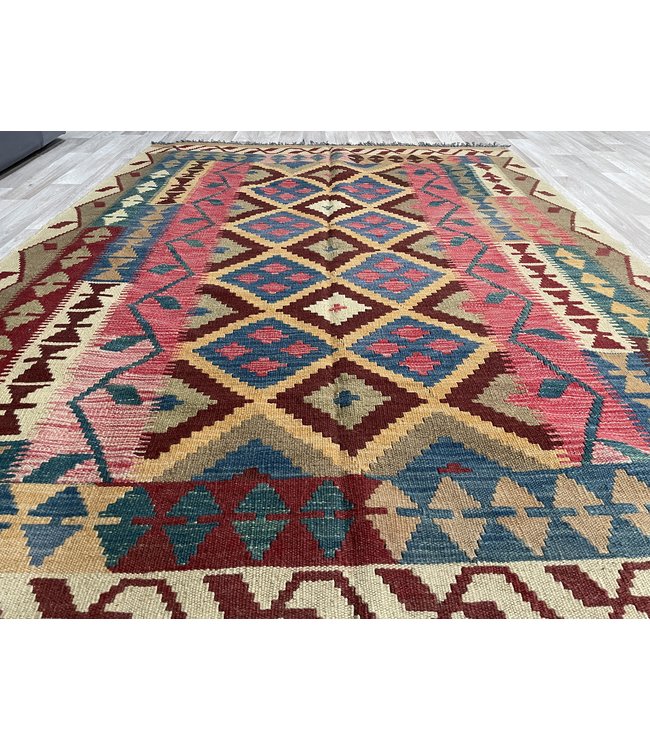 Hand Woven Afghan Wool Kilim Area Rug 200x150 cm