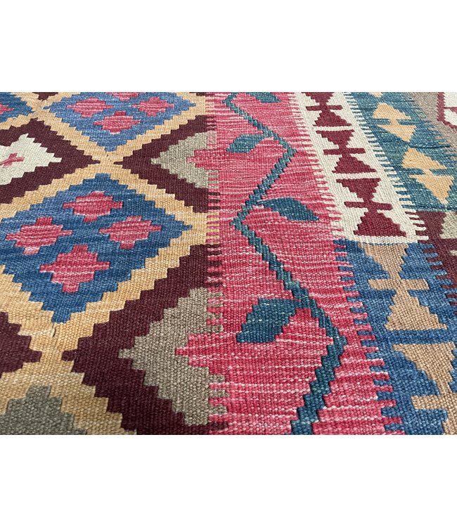 Handgemaakt Oosters Kelim Wol Vloerkleed 200x150 cm