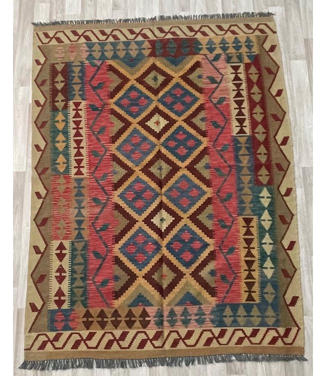 Handgewebte Orientalisch Wolle Kelim Teppich 200x150 cm