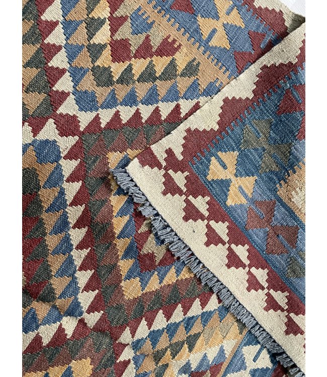 201x148 cm Handgewebte Orientalisch Wolle Kelim Teppich