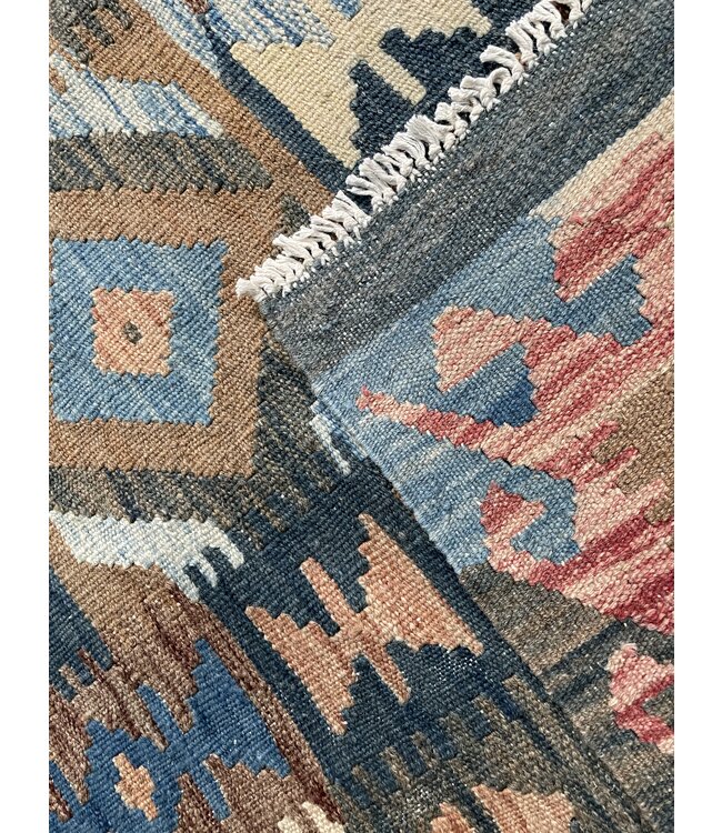 Handgewebte Orientalisch Wolle Kelim Teppich 192x145 cm