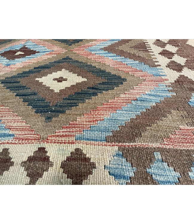 Hand Woven Afghan Wool Kilim Area Rug 195x144 cm