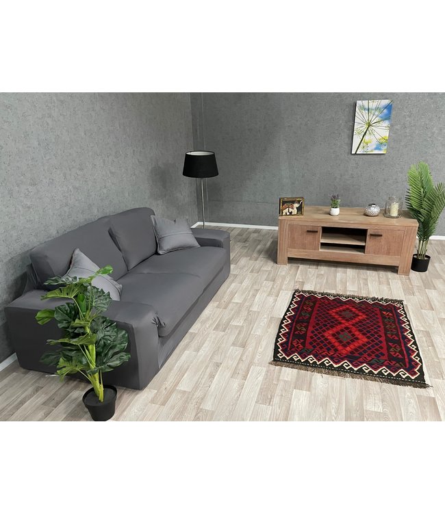 Hand Woven Afghan Wool Kilim Area Rug 114x95 cm