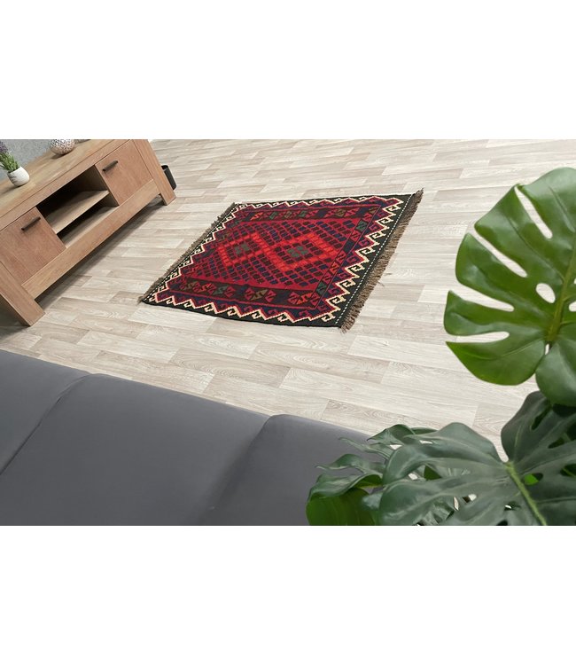 Handgewebte Orientalisch Wolle Kelim Teppich 114x95 cm