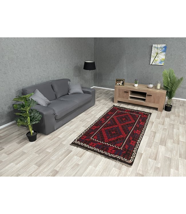 Hand Woven Afghan Wool Kilim Area Rug 200 x 130 cm