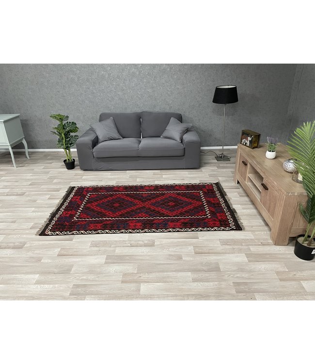 Hand Woven Afghan Wool Kilim Area Rug 200 x 130 cm