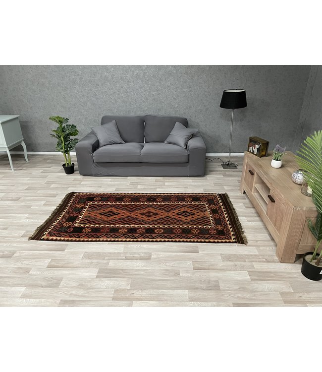 Handgemaakt Oosters Kelim Wol Vloerkleed 201 x 96 cm