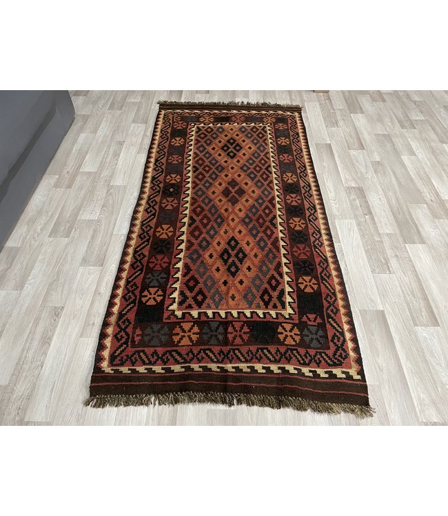Hand Woven Afghan Wool Kilim Area Rug 201 x 96 cm