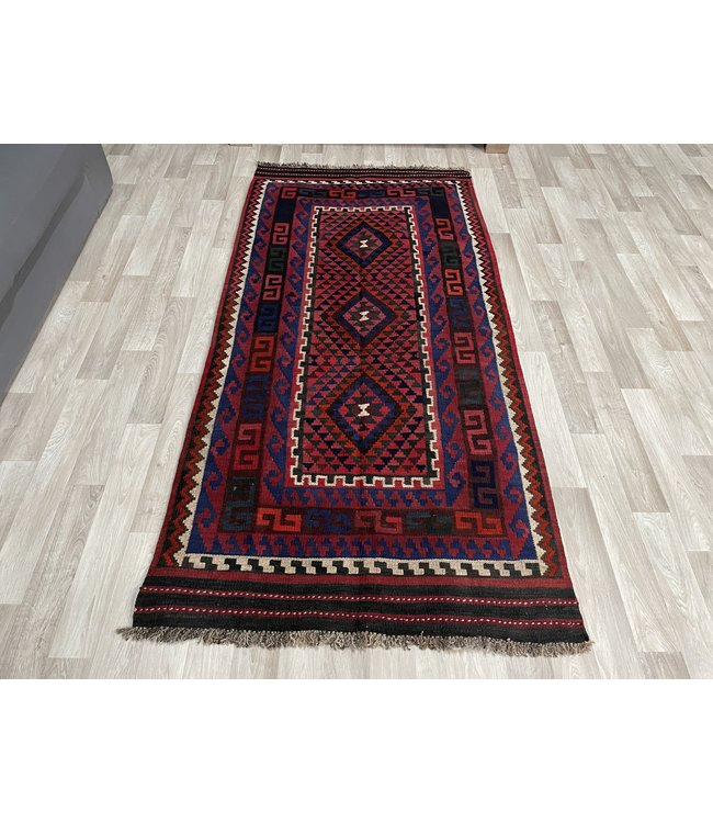 Hand Woven Afghan Wool Kilim Area Rug  207 x 097 cm ((6'9 x 3'2) feet
