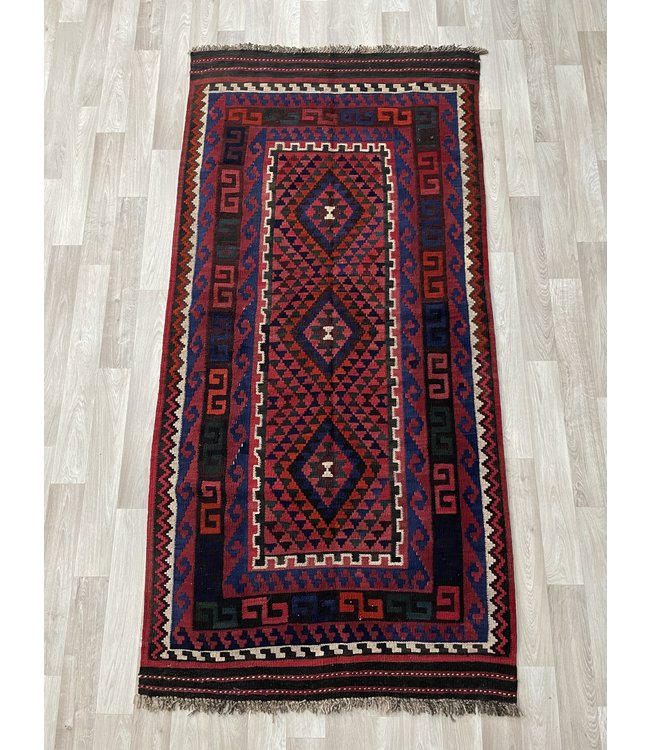 Handgemaakt Oosters Kelim Wol Vloerkleed 207 x 097 cm