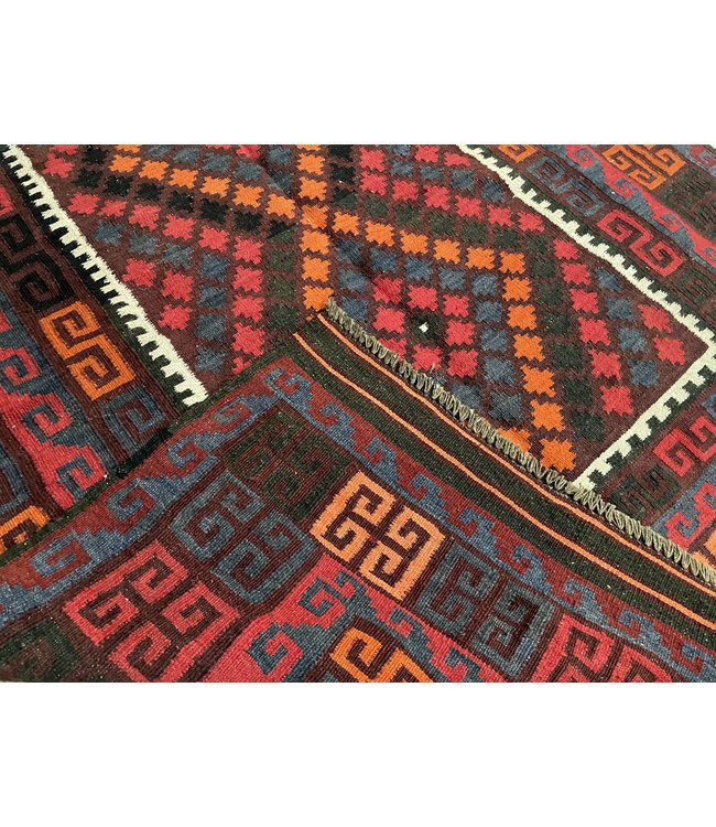 Hand Woven Afghan Wool Kilim Area Rug 197 x 124 cm