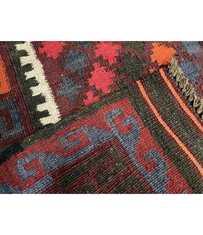 Hand Woven Afghan Wool Kilim Area Rug 197 x 124 cm