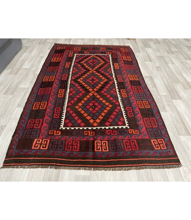 Handgewebte Orientalisch Wolle Kelim Teppich 197 x 124 cm