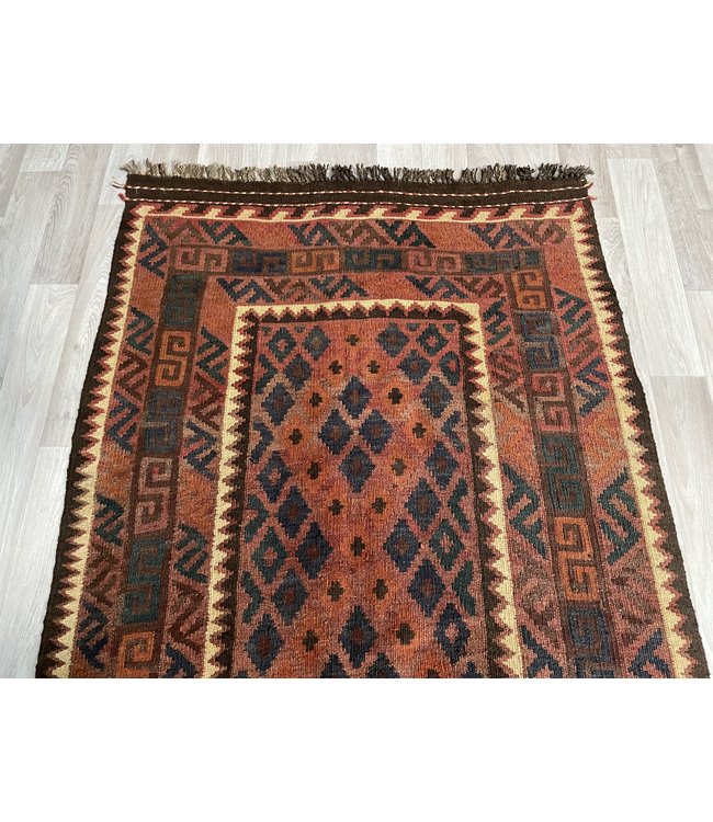 Hand Woven Afghan Wool Kilim Area Rug 232 x 99 cm