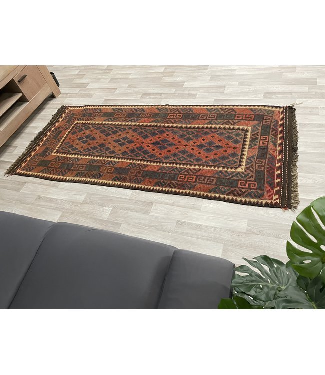 Handgewebte Orientalisch Wolle Kelim Teppich 232 x 99 cm