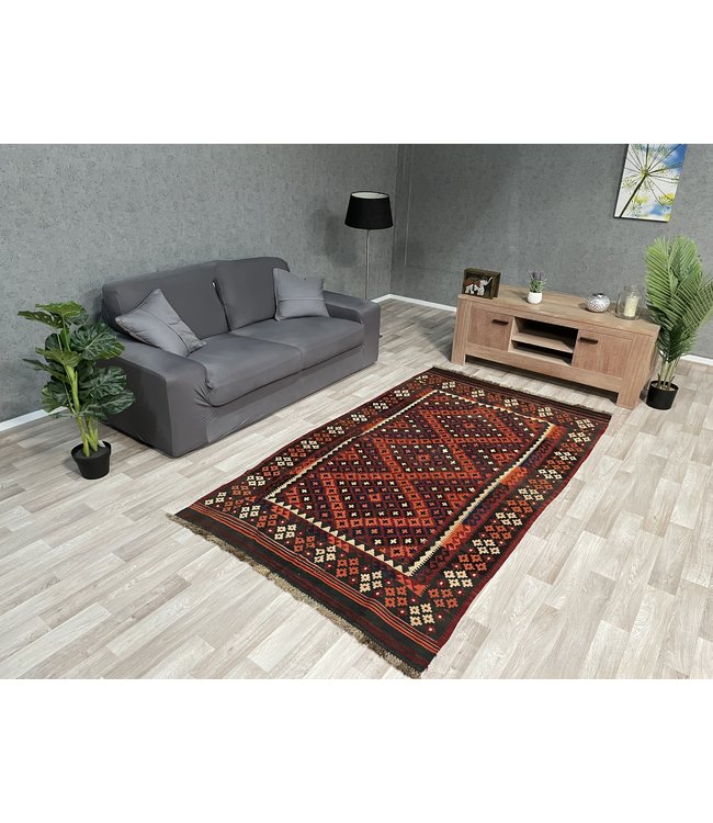 Handgewebte Orientalisch Wolle Kelim Teppich 239 x 116 cm