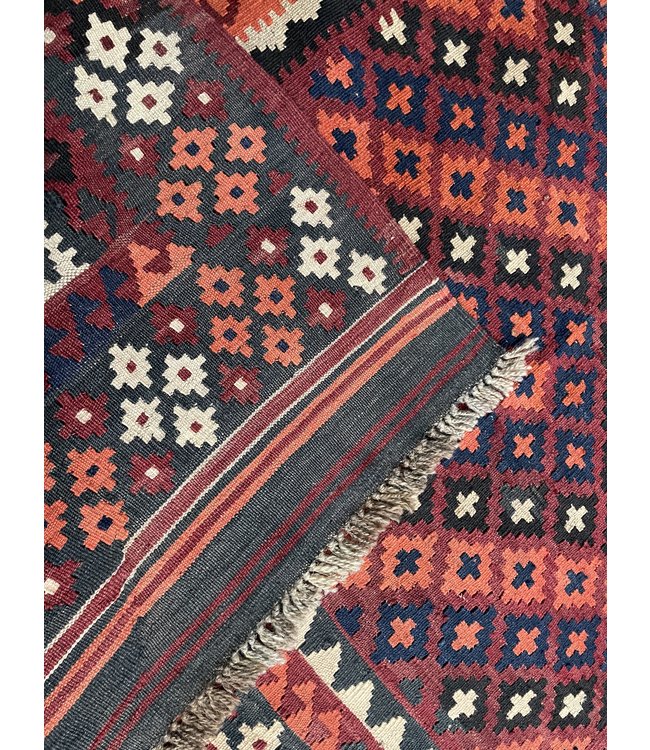 Hand Woven Afghan Wool Kilim Area Rug 239 x 116 cm(7'10 x 3'9) feet