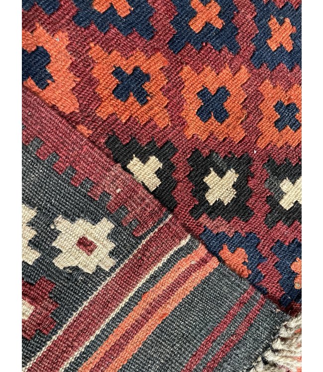 Hand Woven Afghan Wool Kilim Area Rug 239 x 116 cm(7'10 x 3'9) feet