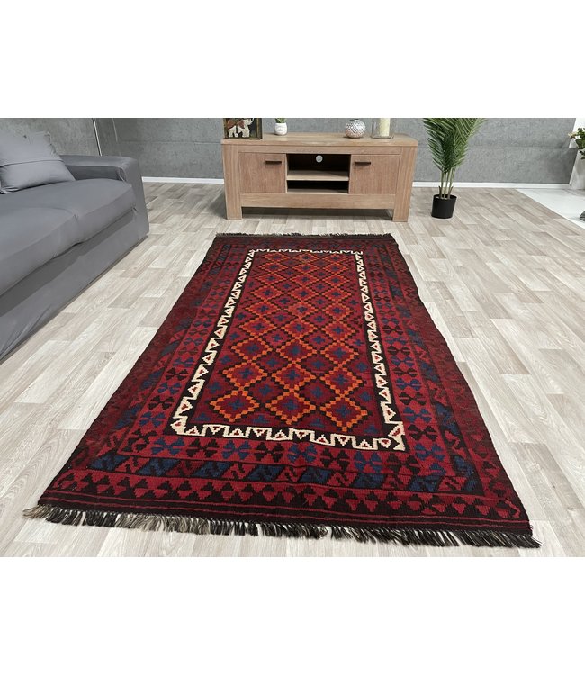 Handgewebte Orientalisch Wolle Kelim Teppich 225 x 114 cm