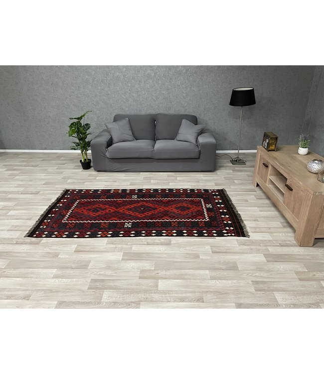 Handgewebte Orientalisch Wolle Kelim Teppich 209 x 101 cm