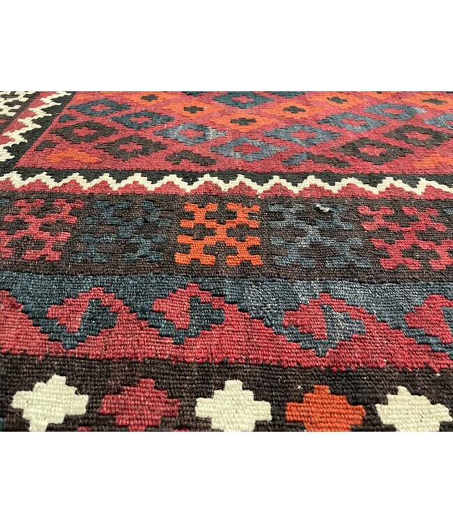 Hand Woven Afghan Wool Kilim Area Rug 209 x 101 cm( 6'10 x 3'3) feet