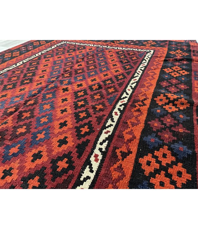 Handgewebte Orientalisch Wolle Kelim Teppich 216 x 141 cm