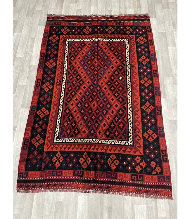 Hand Woven Afghan Wool Kilim Area Rug 216 x 141 cm (7'1 x 4'7) feet
