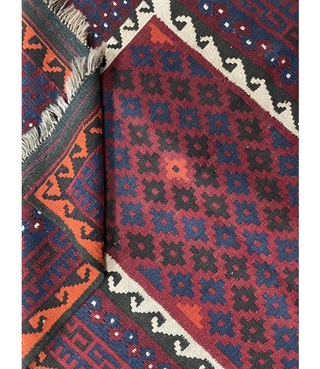 Handgewebte Orientalisch Wolle Kelim Teppich 203 x 104 cm