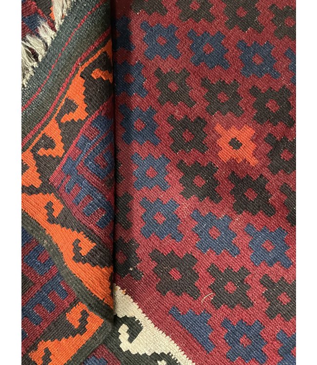 Hand Woven Afghan Wool Kilim Area Rug 203 x 104 cm (6'7 x 3'4 ) Feet