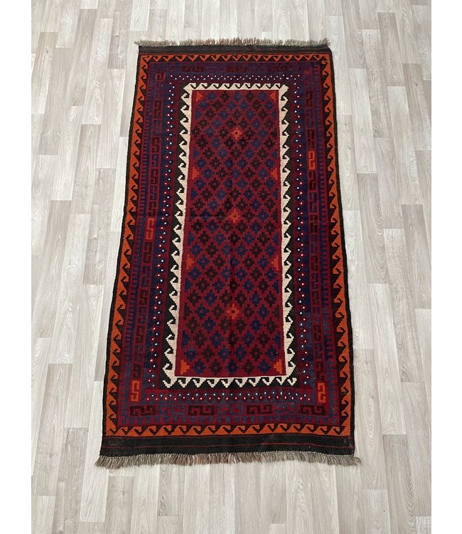 Handgewebte Orientalisch Wolle Kelim Teppich 203 x 104 cm