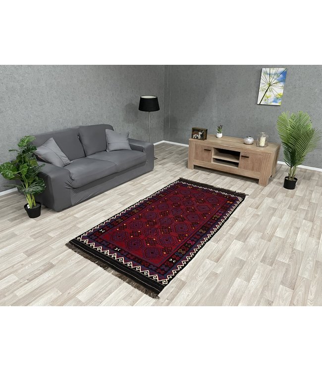 Hand Woven Afghan Wool Kilim Area Rug 210 x 110 cm