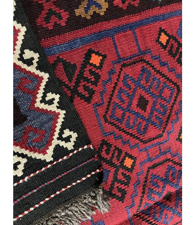 Hand Woven Afghan Wool Kilim Area Rug 210 x 110 cm