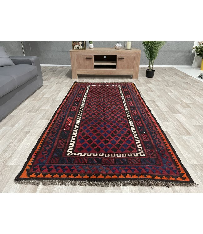 Handgewebte Orientalisch Wolle Kelim Teppich 219 x 111 cm