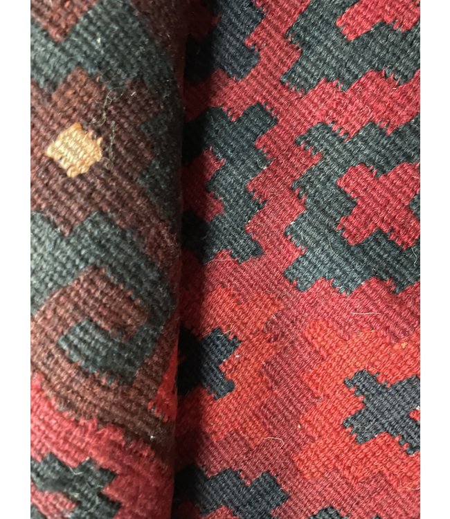 Hand Woven Afghan Wool Kilim Area Rug 219 x 111 cm (7'2 x 3'7) feet