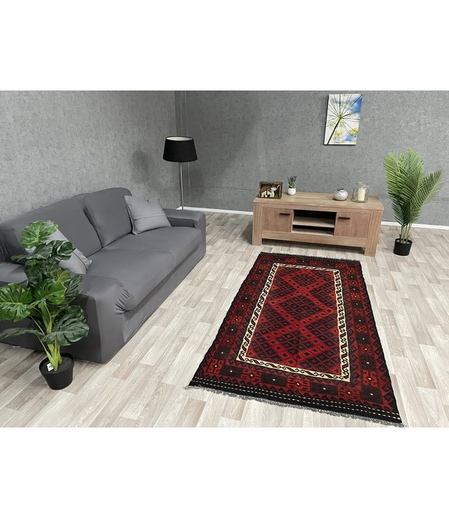 Handgewebte Orientalisch Wolle Kelim Teppich 210 x 107 cm