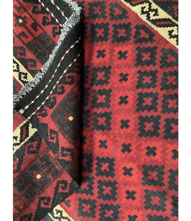 Hand Woven Afghan Wool Kilim Area Rug 210 x 107 cm