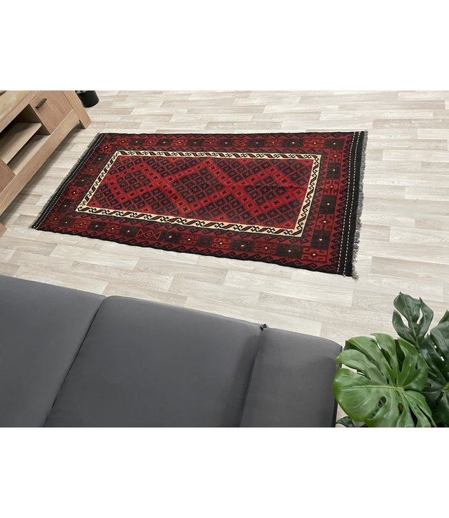 Handgemaakt Oosters Kelim Wol Vloerkleed 210 x 107 cm