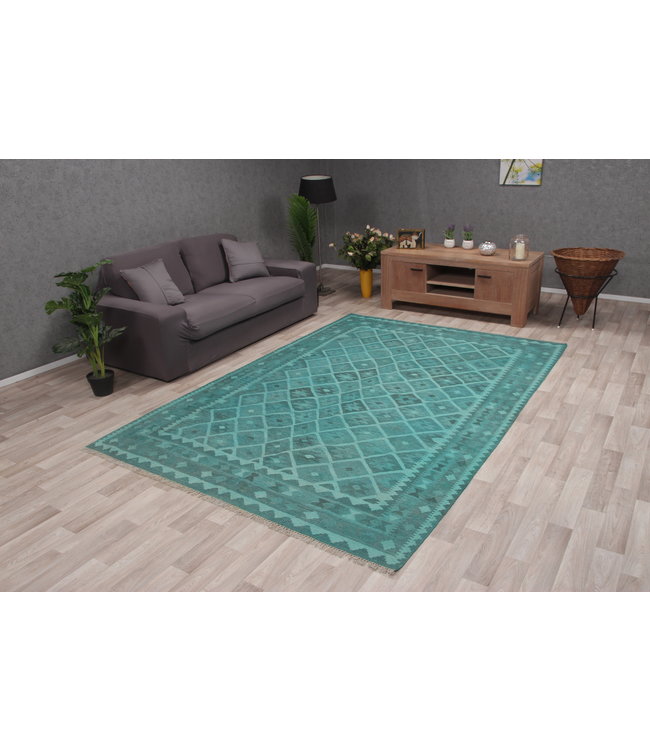 290x193 cm Handmade Afghan Kilim Area Rug Wool Carpet