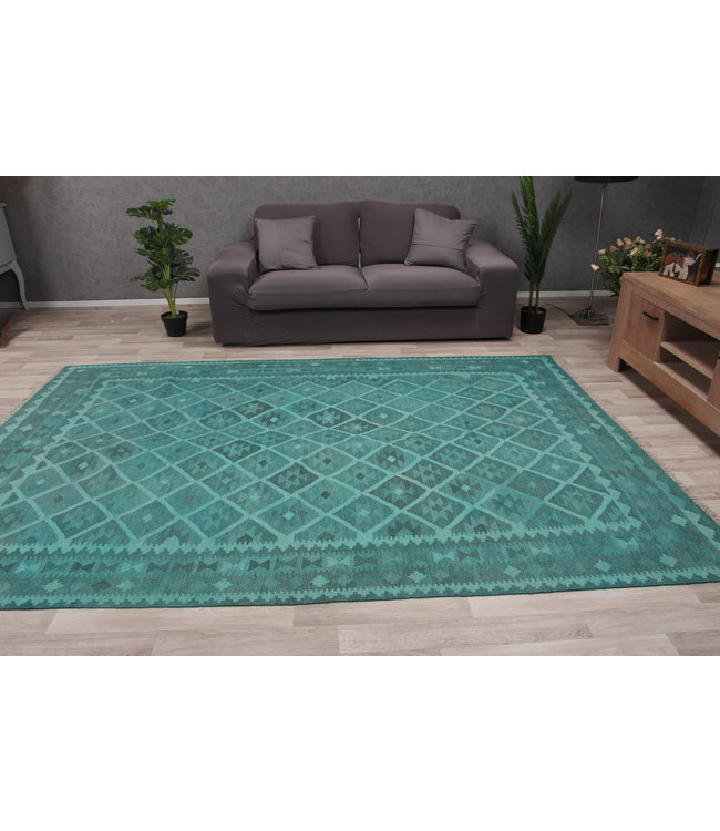 290x193 cm Handgemacht Wolle Kelim Teppich Orientteppich