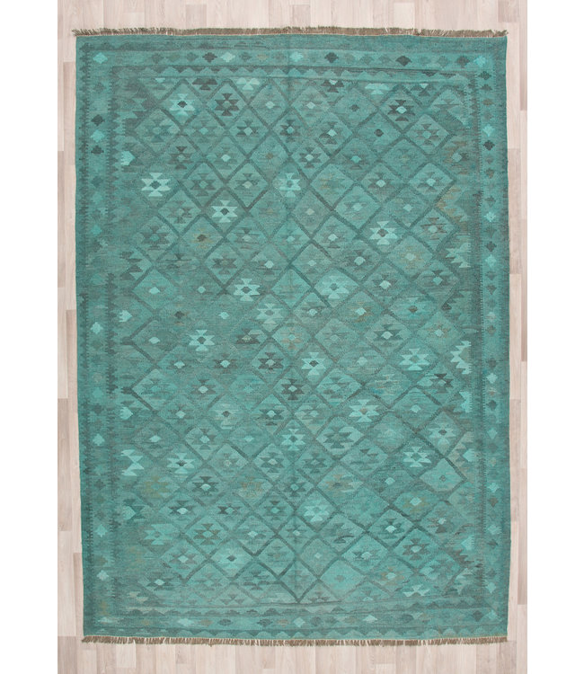 293x207 cm Handmade Afghan Kilim Area Rug Wool Carpet