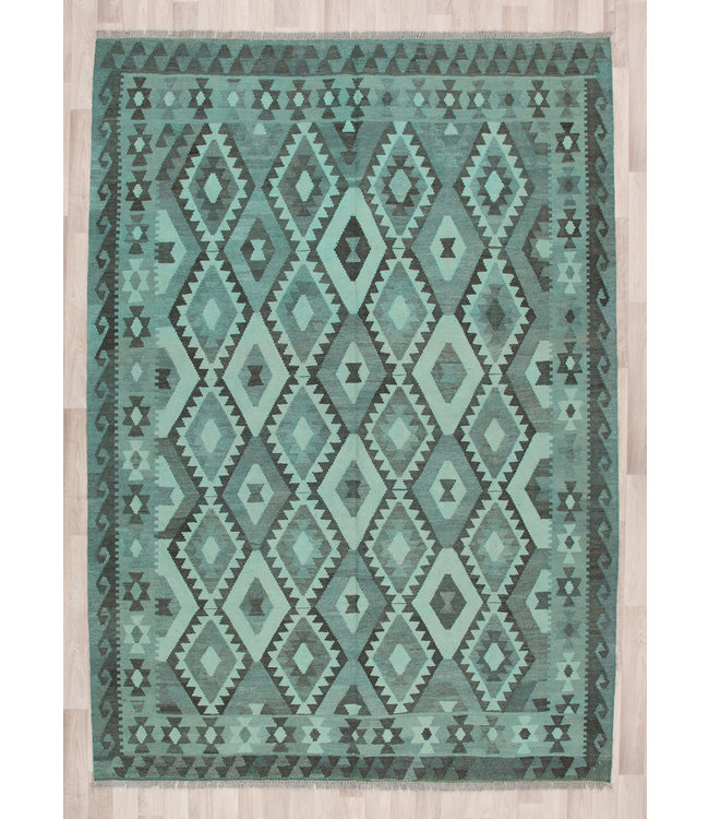 295x205 cm Handmade Afghan Kilim Area Rug Wool Carpet