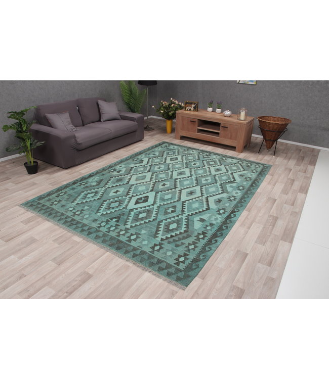 295x205 cm Handmade Afghan Kilim Area Rug Wool Carpet