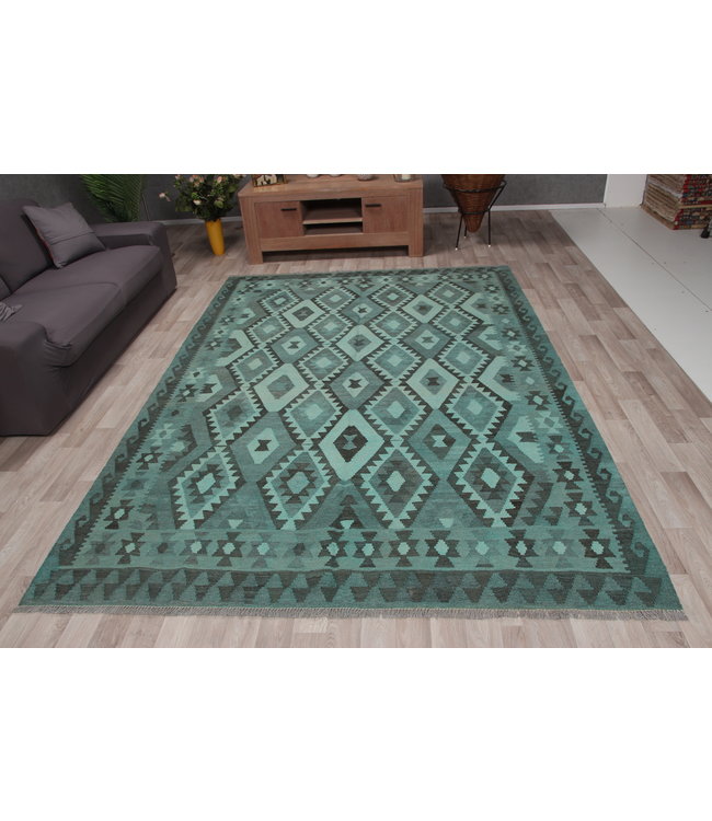 295x205 cm Handmade Afghan Kilim Area Rug Wool Carpet