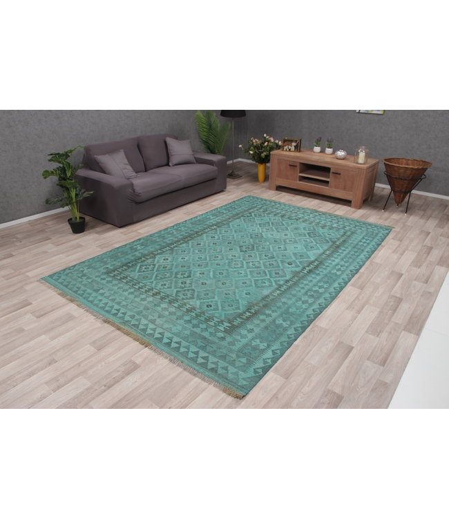 297x196 cm Handgemacht Wolle Kelim Teppich Orientteppich